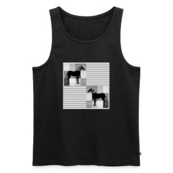Pferd - Männer Premium Bio Tank Top - Schwarz - Vorne - AI Model Male 178 light (178cm)