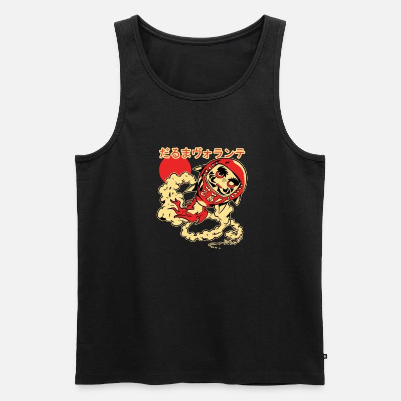 Fliegende Daruma-Puppe - Männer Premium Bio Tank Top - Schwarz