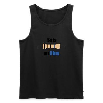 Sois un Ohm - Texte noir - Débardeur bio Premium Homme - noir - Devant - AI Model Male 178 light (178cm)