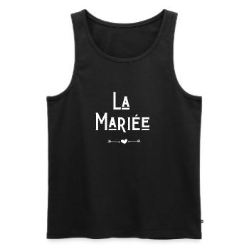 La mariée - Débardeur bio Premium Homme - noir - Devant - AI Model Male 178 light (178cm)