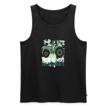 Pas de fermiers pas d'aliments - Débardeur bio Premium Homme - noir - Devant - Michal (187cm)