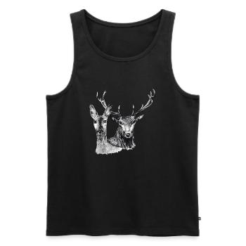 Deer and doe - Men's Premium Organic Tank Top - black - Front - Michal (187cm)