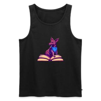 Hundehalter Hunde Buch lesen Terrier Hund Bücher - Männer Premium Bio Tank Top - Schwarz - Vorne - AI Model Male 178 light (178cm)