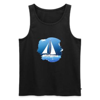 Sailing Sailing Sailing Sailing Sailboat - Men's Premium Organic Tank Top - black - Front - AI Model Male 178 light (178cm)