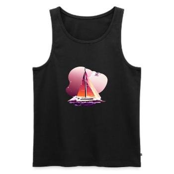 Sailing Sailing Sailing Sailing Sailing Boat - Men's Premium Organic Tank Top - black - Front - AI Model Male 178 light (178cm)
