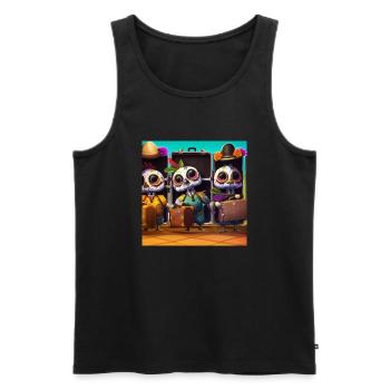 Hühner Arbeiten - Männer Premium Bio Tank Top - Schwarz - Vorne - Michal (187cm)