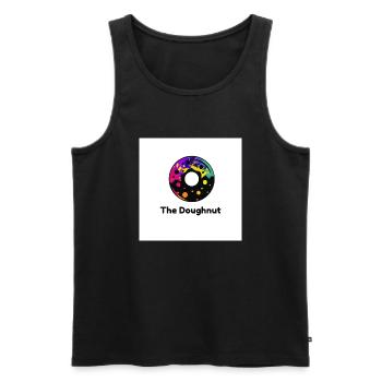 The Doughnut - Men's Premium Organic Tank Top - black - Front - AI Model Male 178 light (178cm)