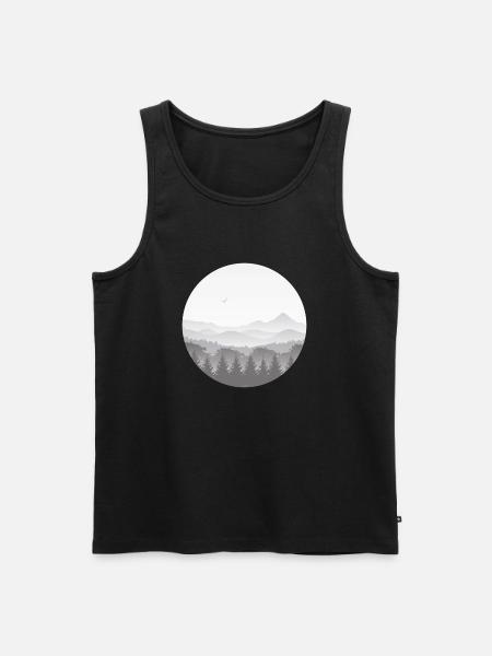 Mountains in the fog - Men's Premium Organic Tank Top - black