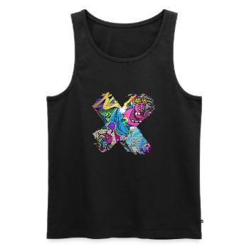 Graffiti-Stil Splash Hip Hop Farben Maler Farbe - Männer Premium Bio Tank Top - Schwarz - Vorne - Michal (187cm)
