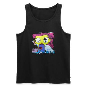 Graffiti-Stil Splash Hip Hop Farben Maler Farbe - Männer Premium Bio Tank Top - Schwarz - Vorne - Michal (187cm)