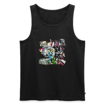 Graffiti-Stil Splash Hip Hop Farben Maler Farbe - Männer Premium Bio Tank Top - Schwarz - Vorne - Michal (187cm)