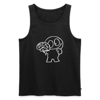 Idiot use your brain - Men's Premium Organic Tank Top - black - Front - Michal (187cm)