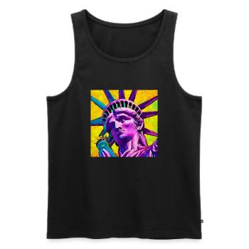 Statue of Liberty - Men's Premium Organic Tank Top - black - Front - AI Model Male 178 light (178cm)