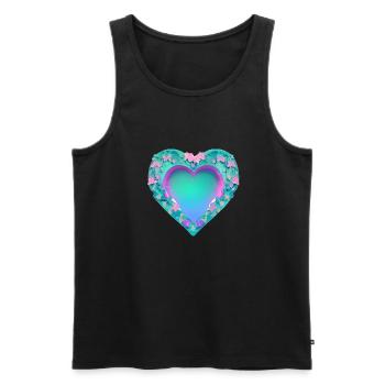 Valentine's Day Mother's Day Wedding Love Engagement - Men's Premium Organic Tank Top - black - Front - Michal (187cm)