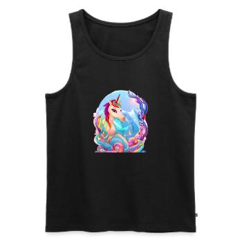 Licorne Créature mythique Fille Licorne Licornes - Débardeur bio Premium Homme - noir - Devant - Michal (187cm)