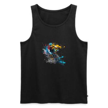 Cyclist - Men's Premium Organic Tank Top - black - Front - Michal (187cm)
