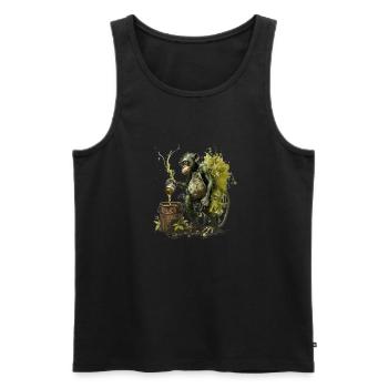Colle Hobbybrauer Schimpanse mit Bier - Männer Premium Bio Tank Top - Schwarz - Vorne - AI Model Male 178 light (178cm)