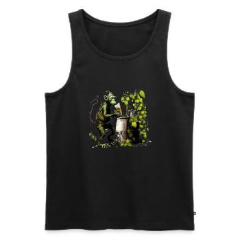 Cool hobby brewer, the funny chimpanzee - Men's Premium Organic Tank Top - black - Front - Michal (187cm)