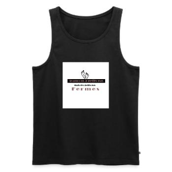 avancer - Débardeur bio Premium Homme - noir - Devant - Michal (187cm)