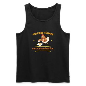 Ich liebe Hühner die kacken Frühstück - Männer Premium Bio Tank Top - Schwarz - Vorne - Michal (187cm)