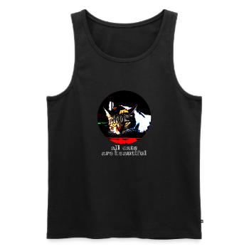 All cats are beautiful - Men's Premium Organic Tank Top - black - Front - Michal (187cm)