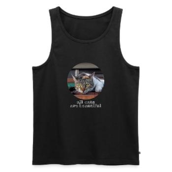 All cats are beautiful - Men's Premium Organic Tank Top - black - Front - Michal (187cm)