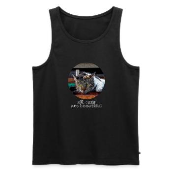 All cats are beautiful - Men's Premium Organic Tank Top - black - Front - Michal (187cm)