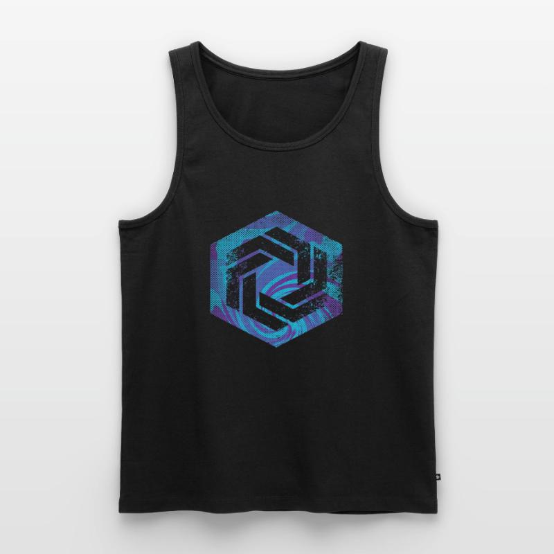 Codage géométrique du programmeur de programmation hexagonale Débardeur bio Premium Homme