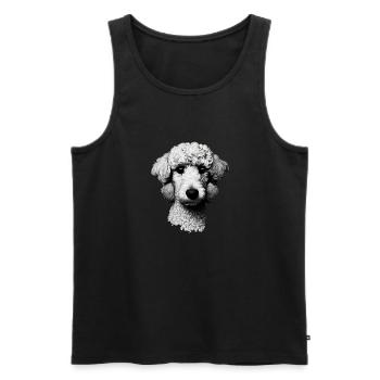 Pudel Design Grafik Druck Motiv - Männer Premium Bio Tank Top - Schwarz - Vorne - AI Model Male 178 light (178cm)