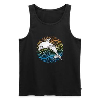 Dolphin - Men's Premium Organic Tank Top - black - Front - Michal (187cm)