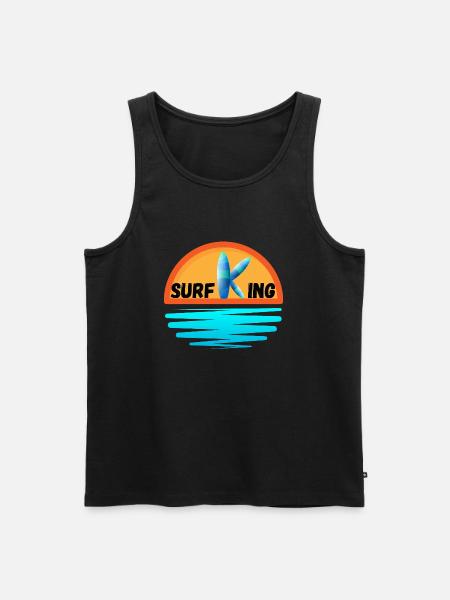 Surfender König - Männer Premium Bio Tank Top - Schwarz