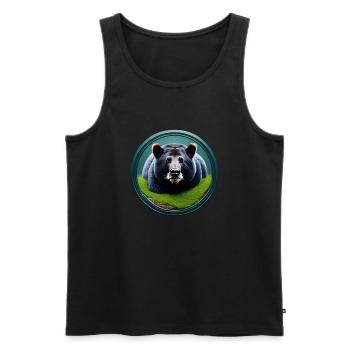 Braunbär im Wald - Männer Premium Bio Tank Top - Schwarz - Vorne - AI Model Male 178 light (178cm)