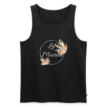 La mariée floral - Débardeur bio Premium Homme - noir - Devant - AI Model Male 178 light (178cm)