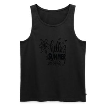 Hello Summer - Men's Premium Organic Tank Top - black - Front - AI Model Male 178 light (178cm)