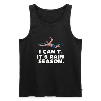 I cant Its rain season Design for a pool jokes fan - Männer Premium Bio Tank Top - Schwarz - Vorne - Michal (187cm)