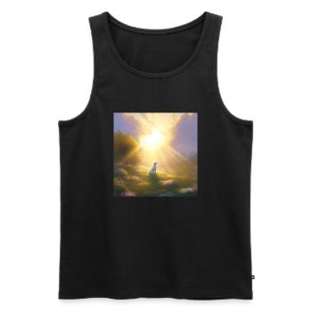 Hund im Himmel - Vierbeiner verlässt die Welt - Männer Premium Bio Tank Top - Schwarz - Vorne - AI Model Male 178 light (178cm)