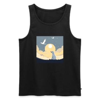 Hund im Himmel - Vierbeiner verlässt die Welt - Männer Premium Bio Tank Top - Schwarz - Vorne - AI Model Male 178 light (178cm)