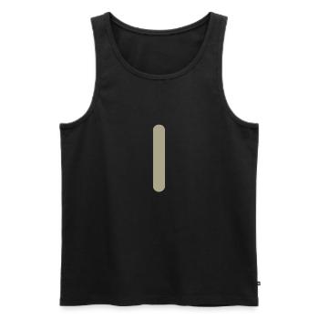 Grauer Strich durch die Mitte - Männer Premium Bio Tank Top - Schwarz - Vorne - Michal (187cm)