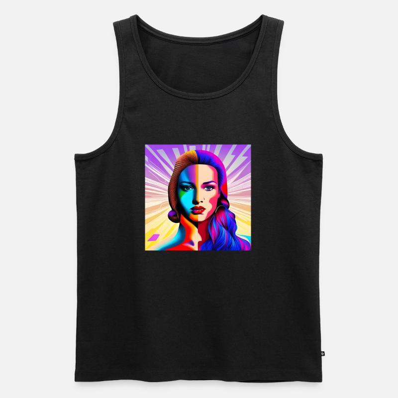 Schönes Pop-Mädchen - Männer Premium Bio Tank Top - Schwarz
