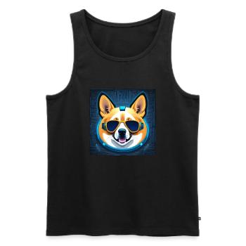 Cooler Corgi - Männer Premium Bio Tank Top - Schwarz - Vorne - AI Model Male 178 light (178cm)