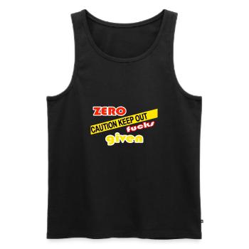 Zero fucks given - Débardeur bio Premium Homme - noir - Devant - AI Model Male 178 light (178cm)