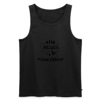 Wild Camping Survival Challenge - Débardeur bio Premium Homme - noir - Devant - Michal (187cm)