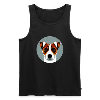 Jack Russel Terrier graphique circulaire coloré - Débardeur bio Premium Homme - noir - Devant - Michal (187cm)