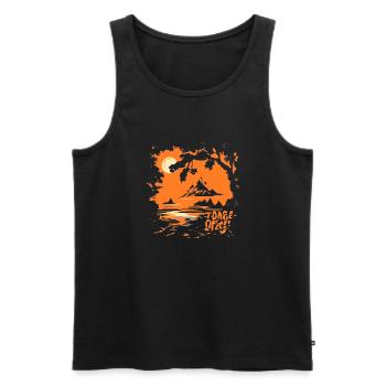 L’île - Débardeur bio Premium Homme - noir - Devant - AI Model Male 178 light (178cm)