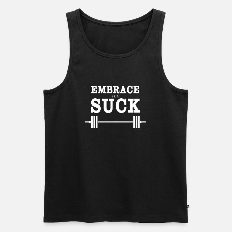 Umarme den SUCK - Männer Premium Bio Tank Top - Schwarz