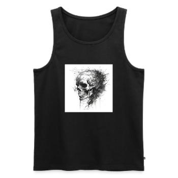 Crâne effrayant dans le style gothique et emo - Débardeur bio Premium Homme - noir - Devant - Michal (187cm)