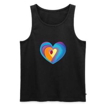 Fiançailles Fête des mères Saint-Valentin Mariage d’amour - Débardeur bio Premium Homme - noir - Devant - AI Model Male 178 light (178cm)