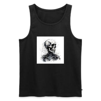 Crâne effrayant crâne dans le style goth et emo - Débardeur bio Premium Homme - noir - Devant - Michal (187cm)