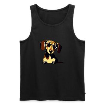 Chiens teckel Propriétaire de chien Teckel Propriétaire de chien - Débardeur bio Premium Homme - noir - Devant - Michal (187cm)