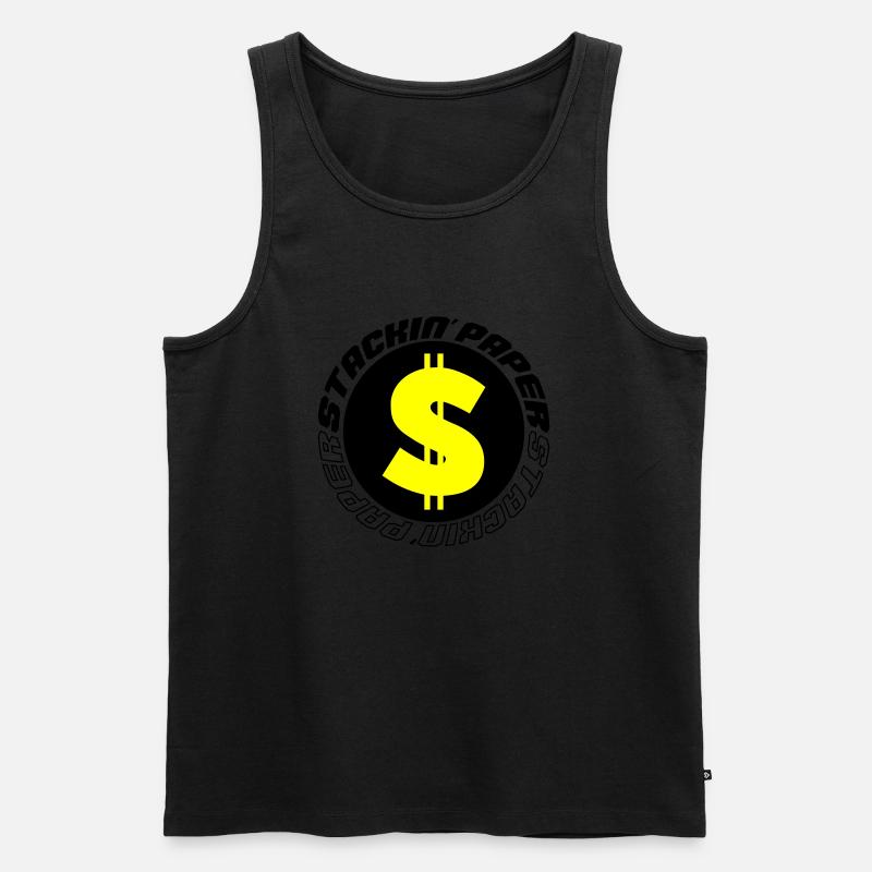 stackin paper 002 - Männer Premium Bio Tank Top - Schwarz